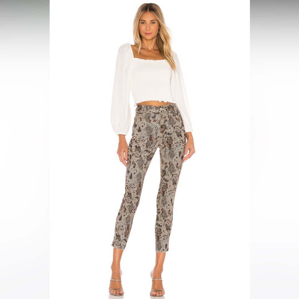 Brand: Free People - High Rise Jegging in Black/ Beige/Brown Snake Print SZ- 25